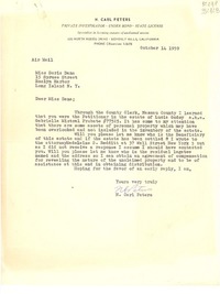 [Carta] 1959 Oct. 14, [Estados Unidos] [a] Miss Doris Dana, 15 Spruce Street, Roslyn Harbor, Long Island, N. Y.