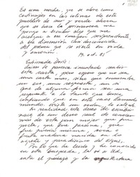 [Carta] 1985 oct. 19, Carahue, Chile [a] Doris Dana