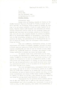 [Carta] 1991 abr. 20, Nogales, Chile [a] Doris Dana, Box 784, Hildreth Lane, Bridgehampton, N. Y., Estados Unidos