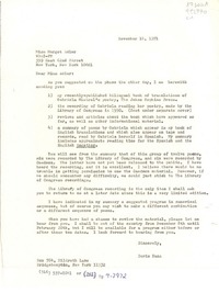[Carta] 1971 Nov. 16, Box 784, Hildreth Lane, Bridgehampton, New York 11932, [EE.UU.] [a] Miss Margot Adler, WBAI-FM, 359 East 62nd Street, New York, New York 10021, [EE.UU.]