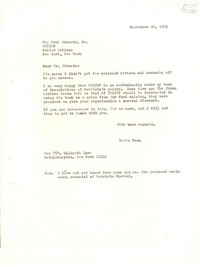 [Carta] 1971 Sept. 20, Box 784, Hildreth Lane, Bridgehampton, New York 11932, [EE.UU.] [a] Mr. Paul Edwards, Sr., UNICEF, United Nations, New York, New York, [EE.UU.]