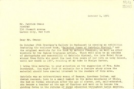 [Carta] 1971 Oct. 1, Bridgehampton, New York, [Estados Unidos] [a] Patrick Owens