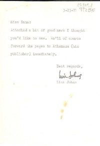 [Carta] 1971 Mar. 23, [EE.UU.] [a] Miss Dana