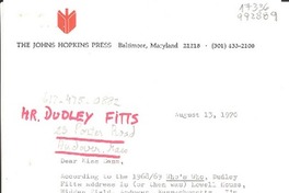 [Carta] 1970 Aug. 13, [EE.UU.] [a] Dear Miss Dana