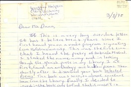[Carta] 1975 Aug. 3, Worcester, Massachusetts, [Estados Unidos] [a] Dear Ms. Dana