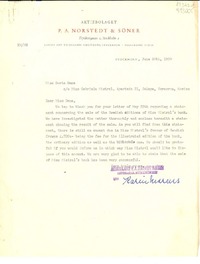 [Carta] 1950 June 20, Aktiebolaget P. A. Norstedt & Soner, Tryckerigatan 2, Stockholm 2, [Sweden] [a] Miss Doris Dana, co Miss Gabriela Mistral, Apartado 21, Jalapa, Veracruz, Mexico