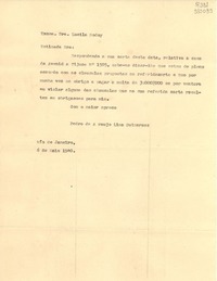[Carta] 1940 maio 6, Río de Janeiro, [Brasil] [a] Excma. Sra. Lucila Godoy