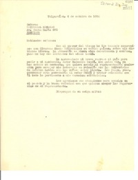 [Carta] 1954 oct. 4, Valparaíso, [Chile] [a] Señores Editorial Zig Zag, Av. Santa María 076, Santiago