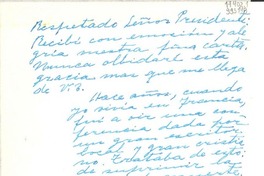 [Carta] [al] Respetado Señor Presidente