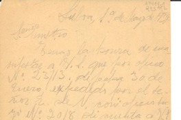 [Carta] 1939 mayo 19, Lisboa, [Portugal] [al] Sr. Ministro