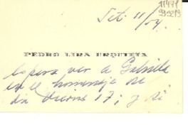 [Tarjeta] 1954 sept. 11, [Chile] [a] Gabriela Mistral