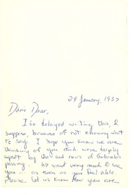 [Tarjeta] 1957 Jan. 29, [EE.UU.] [a] Doris dear
