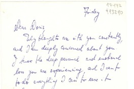 [Tarjeta] [1957] Friday, [EE.UU.] [a] Dear Doris