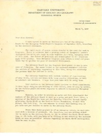 [Carta] 1947 Mar. 7, Massachusetts, [Estados Unidos] [a] Dear Miss Mistral