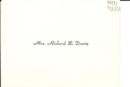 [Tarjeta] 1957 Jan. 12, [Estados Unidos] [a] Doris Dana