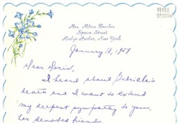[Carta] 1957 Jan. 18, Roslyn Harbor, New York, [Estados Unidos] [a] Dear Doris