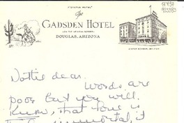 [Carta] 1957, Douglas, Arizona, [Estados Unidos] [a] Dottie Dear