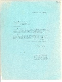 [Carta] 1946 Sept. 19, Monrovia, California, [Estados Unidos] [a] W. M. Jackson, Inc., New York City, New York