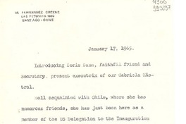 [Carta] 1965 ene. 17, Santiago, [Chile] [a] Mr. Philip W. Bonsal, Washington D. C., U.S.A