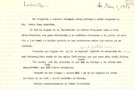 [Carta] 1954 mayo 1 [al] Señor Presidente de "The Bryant Teachers Bureau, Inc.", Philadelphia