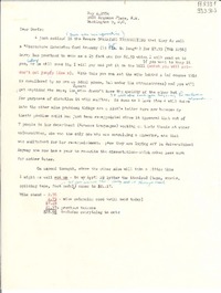 [Carta] 1954 May 4, Washington D. C., [Estados Unidos] [a] Doris Dana