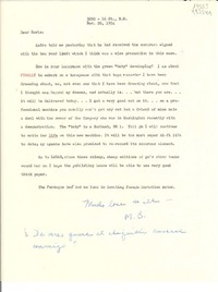 [Carta] 1954 Nov. 20, 3200 - 16 St. , N.W., [EE.UU.] [a] Dear Doris