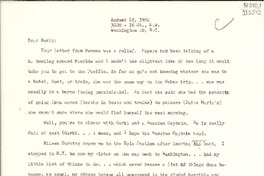 [Carta] 1954 Aug. 28, Washington D. C., [Estados Unidos] [a] Doris Dana