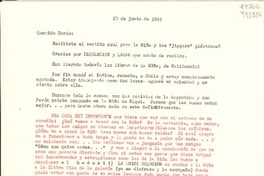 [Carta] 1955 jun. 23 [a la] Querida Doris