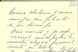 [Tarjeta] 1945 dic., [Santiago] [a] Gabriela Mistral