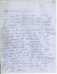 [Carta] [a] Queridísima Gabriela