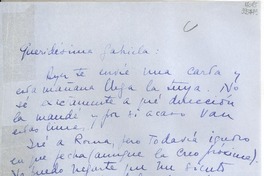 [Carta] [a] Queridísima Gabriela