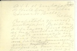 [Carta] [a] Emilio Edwards Bello, La Habana