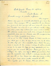 [Carta] 1952 ene. 25, Montegrande, [Chile] [a] Señorita Lucila Godoy A.