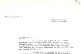 [Carta] 1965 ago. 25, Washington D. C. [a] Miss Doris Dana, Hack Green Road, Pound Ridge, N. Y.