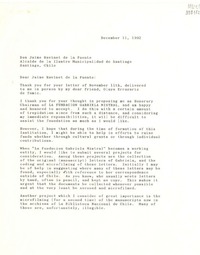 [Carta] 1992 Dec. 11, North Naples, Florida, [Estados Unidos] [a] Don Jaime Ravinet de la Fuente, Alcalde de la Ilustre Municipalidad de Santiago, Santiago, Chile