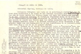 [Carta] 1939 jul. 20, Niza, [Francia] [a] Editorial Zig-Zag, Santiago de Chile