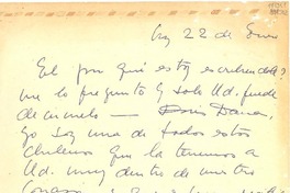 [Carta] [1957] ene. 22, [Chile] [a] Doris Dana