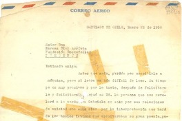 [Carta] 1958 ene. 22, Santiago de Chile [a] Señor Don Hernán Díaz Arrieta, Fundación Rockefeller