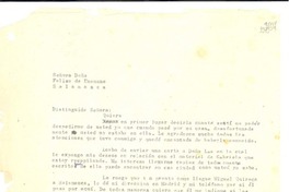 [Carta] [a] Felisa de Unamuno, Salamanca