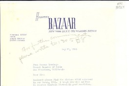 [Carta] 1946 May 21, New York [a] Juan Guzmán Cruchaga, Cónsul General de Chile, San Francisco, California