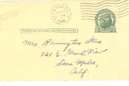 [Carta] 1946 June 12, Santa Ana, California [a] Mrs. Remington Stone, Sierra Madre, California