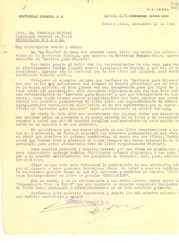 [Carta] 1941 dic. 11, Buenos Aires, [Argentina] [a] Gabriela Mistral, Petrópolis, Brasil