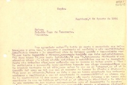 [Carta] 1944 ago. 6, Santiago, [Chile] [a] Eulalia Puga de Benavente