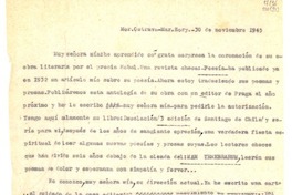 [Carta] 1945 nov. 30, Ostrava, Checoslovaquia [a] Gabriela Mistral
