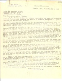 [Carta] 1941 dic. 11, Buenos Aires [a] Gabriela Mistral, Petrópolis, Brasil