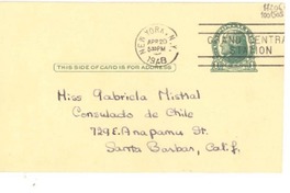[Carta] 1948 Apr. 20, New York [a] Gabriela Mistral, Santa Barbara, Calif.