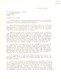 [Carta] 1966 mar. 20, Pound Ridge, New York, [Estados Unidos] [al] Señor rector de la Universidad de Concepción