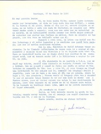 [Carta] 1960 jun. 27, Santiago [a] Doris Dana