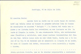 [Carta] 1960 jul. 26, Santiago [a] Doris Dana