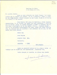 [Carta] 1960 jul. 19, Santiago de Chile [a] Doris Dana